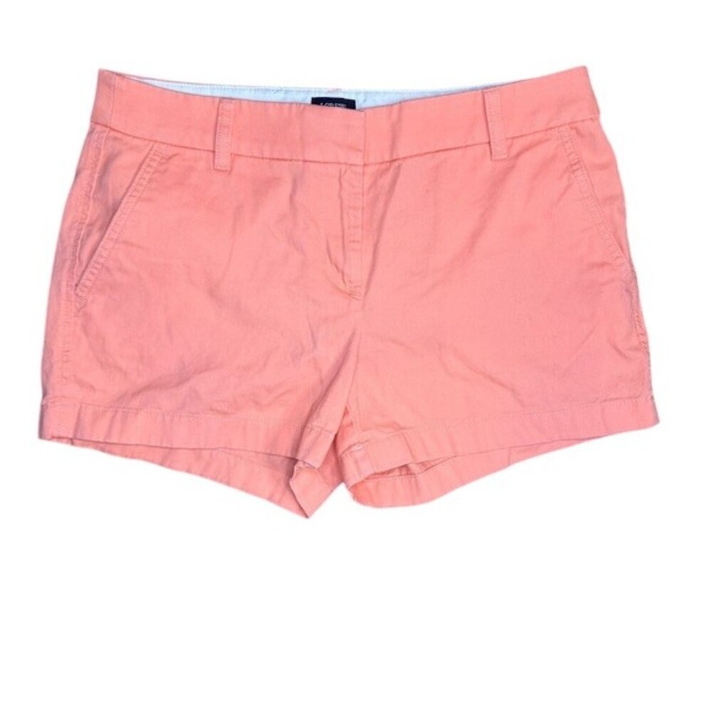 J.Crew Chino Shorts Womens Size 6 Coral Peach Low Rise Pockets Flat Front